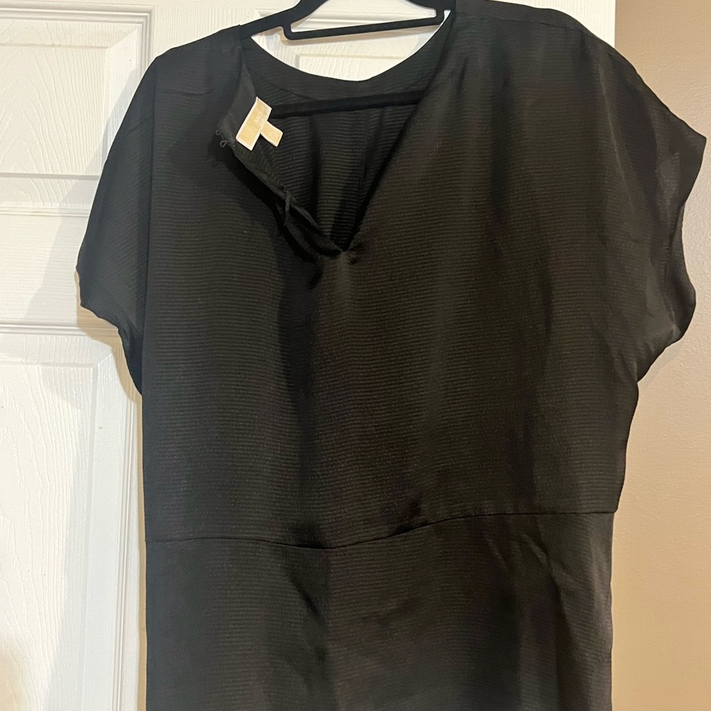 Michael Kors Black Boxy Short Sleeve Blouse